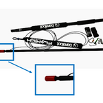 Top view of the Red Cap attached to a black boom pole with a zoomed-in inset highlighting the red cap detail.