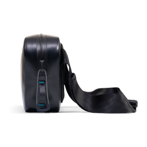 Side view of Hip Pack showing waterproof zipper, reinforced edges, and adjustable waist strap.
