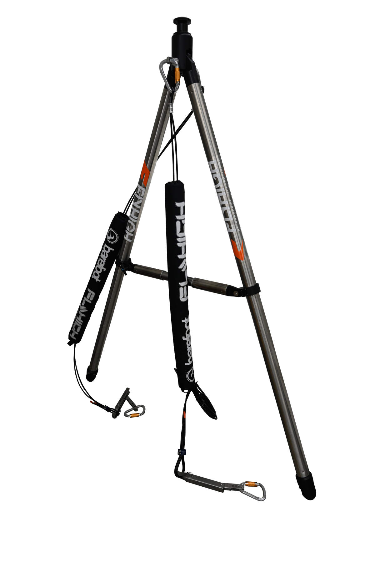Fully assembled Pro X Series Tower Extension with stainless steel frame, black padding, and support cables.