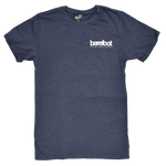 Barefoot Logo Tee in navy blue with a small white Barefoot International logo on the left chest.