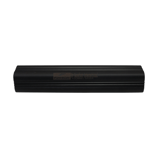 Black Gunnel Saver with a ridged design and "Fly High" branding on the surface.