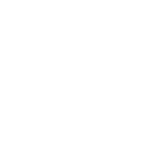 Barefoot International circular emblem in white, showcasing a stylized "B" inside a double-ringed border.