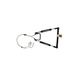 Black Front Toe Handle with a curved metal attachment and dual grip sections, connected to a white rope.