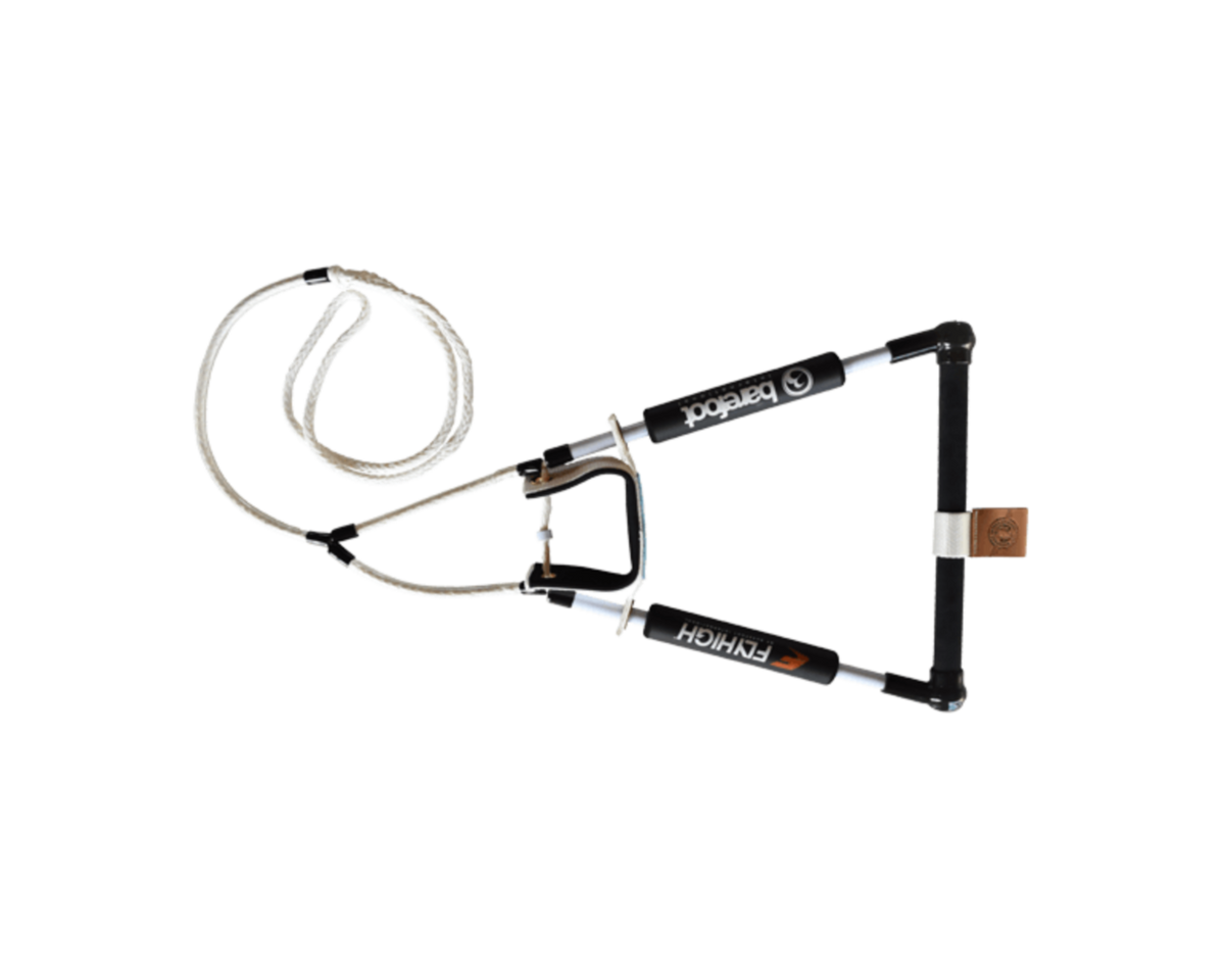 Top view of the Front Toe Bare Trap Handle with a black padded frame and a built-in foot strap for stability.