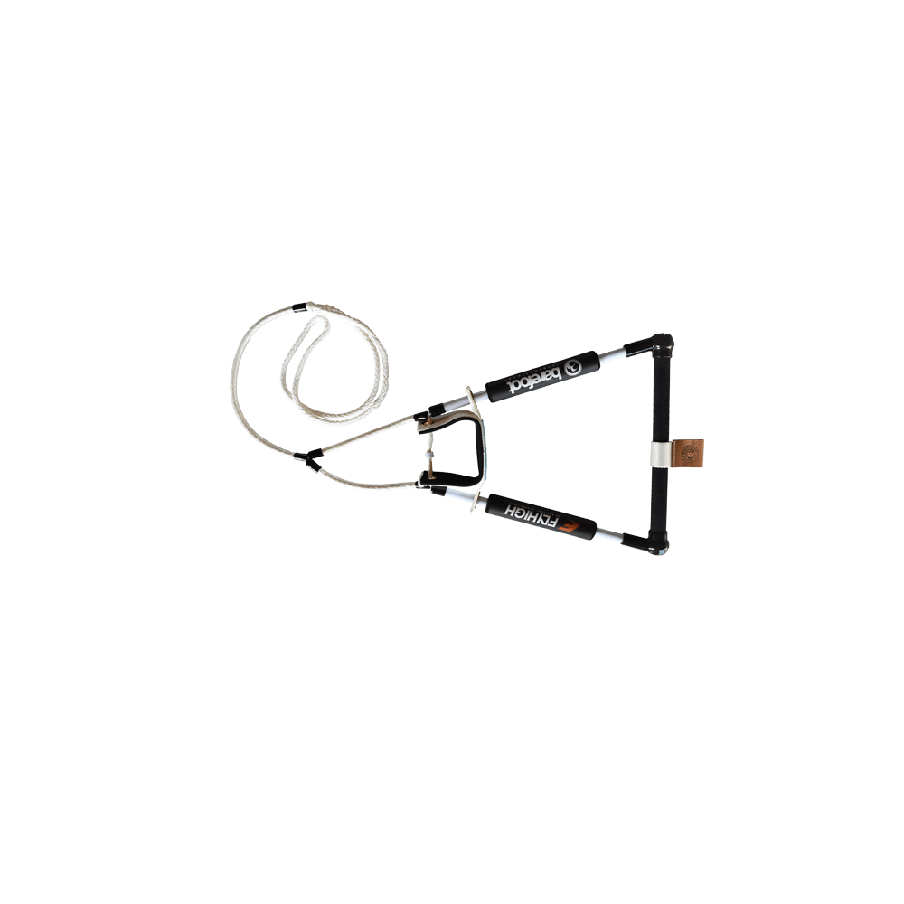 Top view of the Front Toe Bare Trap Handle with a black padded frame and a built-in foot strap for stability.