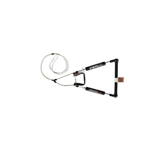 Top view of the Front Toe Bare Trap Handle with a black padded frame and a built-in foot strap for stability.