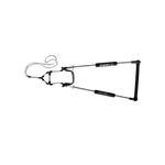 Top view of the Back Toe Handle featuring a black padded frame, reinforced grips, and a secure foot strap for stability.