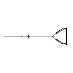 Black start handle with T-bar and long white rope featuring black grips and connectors.