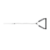Black wake handle with triangular grip and long white rope attached on both sides.