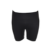Front view of black Iron Wetsuit Shorts with smooth finish and contoured seams.